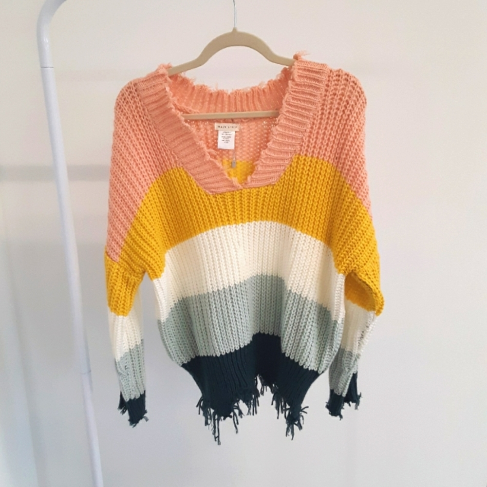 Graham Frayed Color Block Sweater Size Small - image 3